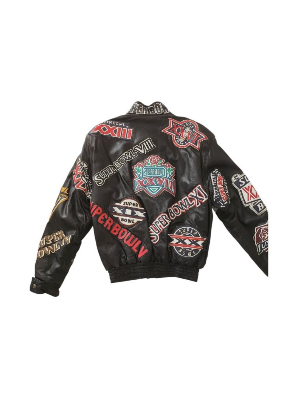 Jeff Hamilton Vintage Large Black Leather Limited Edition Super Bowl Jacket from